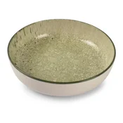 Zelen/kremno bel jušni krožnik iz kamenine o 18,5 cm Gravel – ONA