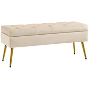 HOMCOM HOMCOM sedežna klop poliester, pena 102D x 35Š x 43V cm Bež, (5000242488)