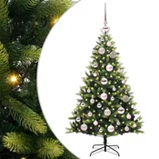 Vidaxl Umjetna zložljiva božićna jelka 150 LED Zelena 120 cm PVC in PE
