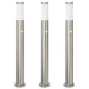 vidaXL vidaXL Stebričke s senzorjem 3 kosi 80 cm nerjaveče jeklo IP44, (5000297049)