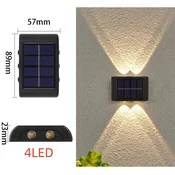 KJB Solarna stenska svetilka gor/dol, 4 LED, bela svetloba, 1 kos