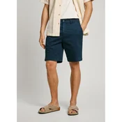 Pepe Jeans za moške. PM801181 Kratke hlače chino iz raztegljive tkanine twill v mornariški barvi (31), Priložnostno, Bomba