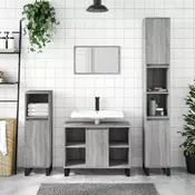Vidaxl vidaXL Kopalniška omarica, siva, hrast sonoma, 80x33x60 cm