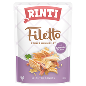 Varčno pakiranje RINTI Filetto Pouch v želeju, 48 x 100 g - Piščanec s šunko