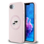 Originalen KARL LAGERFELD ovitek MagSafe iPhone 16e - Karl and Choupette - roza - KLHMPSE4SKCHTCP