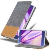 Cadorabo CADORABO Ohišje, združljiv s Xiaomi v svetlo sivi rjavi barvi - zaščitni pokrov z magnetnim zapiranjem, stoječo funkcijo in režo za kartico, (20570216)
