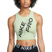 Majica brez rokavov Nike W NP DF CROP TANK GRX