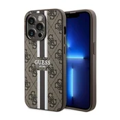 Guess Etui Guess 4G Printed Stripes MagSafe za iPhone 14 Pro Max - rjavo