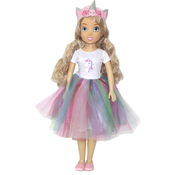 DIMIAN punčka Unicorn z lasnimi dodatki, 80 cm