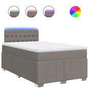 Vidaxl Box spring postelja z vzmetnico taupe 120x200 cm blago