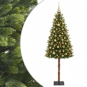 Vidaxl Umjetno božično drevo z okrasnimi kroglami 120 cm 150 LED