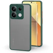 GS Silikonski ovitek za Xiaomi Redmi Note 13 5G, z zaščito kamere, prozoren/zelen + kaljeno steklo 9H