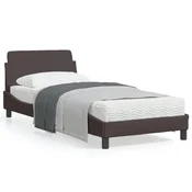 shumee vidaXL Posteljni okvir brez vzmetnice, temno rjav, 80x200 cm, blago