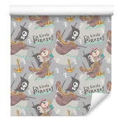Fototapeta Piratske ladje in psi za dnevno sobo in spalnico 50x1000 cm