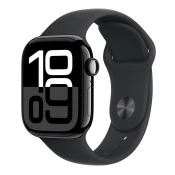 Pametna ura Apple Watch Series 10 GPS 46mm Jet Black Aluminium Case - Black Sport Band - M/L (mwwq3qh/a)