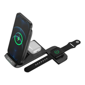 Tellur punjac wireless 3IN1 QI 15W savitljiv crni ( 025-0215 )