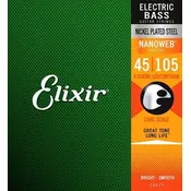 Set strun za 4-strunsko električno bas kitaro Nanoweb Long Scale Elixir