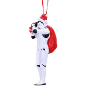 Viseči božični okrasek Nemesis Now Star Wars Stormtrooper z vrečo daril - 13 cm