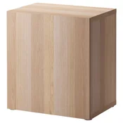 BESTA Regal z vrati, imitacija beljenega hrasta/Lappviken imitacija beljenega hrasta, 60x42x64 cm