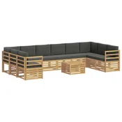 Set vanjskih sofa 8 pcs Bijela i Antracit 59 x 59 x 37 cm