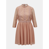 Pink dress with lace top VILA Mikada - Women