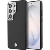 BMW Signature PU Leather Metal Logo magnetni zadnji pokrov za Samsung Galaxy S26 Ultra črn
