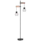Podna lampa Mina 2xE27 40W 47x25x168cm crna/boja drveta Globo