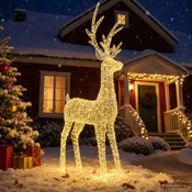 Božični LED jelen z lučkami 1000 LED Toplo bela