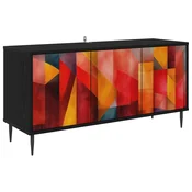 vidaXL TV omarica HEESCH 102 x 33 x 51 cm Črni hrast Inženirski les