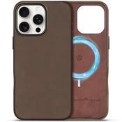 Usnjen magnetni ovitek SHIELDON za iPhone 16 Pro Max – rjava