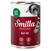 20 + 4 gratis! Smilla mokra mačja hrana 24 x 400 g - Goveji lonček - Govedina z raco
