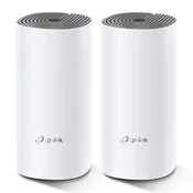 TP-Link Deco E4 (2-pack) Dvopasovni (2,4 GHz / 5 GHz) Wi-Fi 5 (802.11ac) Bela, Siva Notranji