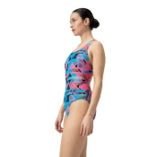 Speedo allover digital powerback one piece siren red/picton blue xl -