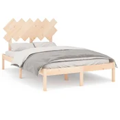 Vidaxl Posteljni okvir 135x190 cm trden les