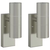 Vanjska zidna lampa 2 pcs Srebrno 7 x 10 x 22 cm