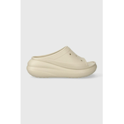 Natikači Crocs Classic Crush Slide ženski, bež barva, 208731