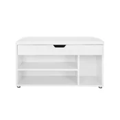 Songmics Čevljalna klop 3 predali 80x44x30 cm bela