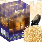 Zunanje novoletne lučke zavesa 500 LED toplo bela 8 funkcij 22,5m