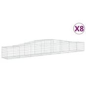 Vidaxl Obokane gabion košare 8 kosa 400x50x40/60 cm pocinkano železo