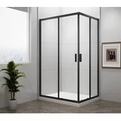 EASY BLACK Pravokotna tuš kabina 900x800 mm, prozorno steklo - 90x80 cm - Polysan - EASY BLACK - 24 - Pravokotne oblike z vogalnim vhodom - 900 - 1900 - 800 - 6 - 14