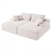 VEVOR Dvosedna raztegljiva sedežna garnitura velika kotna 210x170x81 cm bež