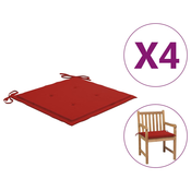 Jastuci za vrtne stolice 4 kom crveni 50x50x4 cm od tkanine