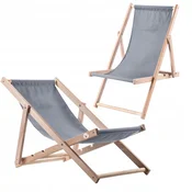 KADAX Zložljiv leseni vrtni ležalnik za plažo, 2 kosa