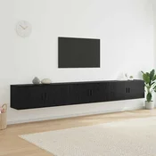 Zidni TV ormar set Zidne 3 pcs Crni hrast 100 x 34,5 x 40 cm