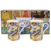Komplet 2 porcelanastih skodelic 300 ml v slogu Kandinskega + darilna škatla