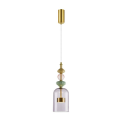 LED luster na sajli ARTE LED/12W/230V, precnika 13 cm, mesing