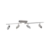 Brilliant LED stropni reflektor Risell, dolžina 104 cm, barva aluminija - Dnevna soba/jedilnica - Sodobni