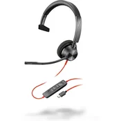 HP Poly Blackwire 3310 Monaural USB-C Headset +USB-C/A Adapter Žičano Obruč za glavu Business/Everyday USB Tip-C Crno