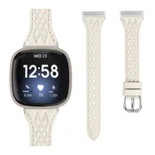 INF Pašček za uro iz pravega usnja za Fitbit Versa 4 Apricot, (21583568)
