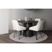 Venture Design Jedilna miza in stol Lanzo Rosie 120x75 cm miza Bež in črna